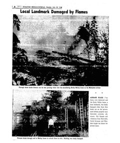 Molloy fighting blaze--newspaper photos